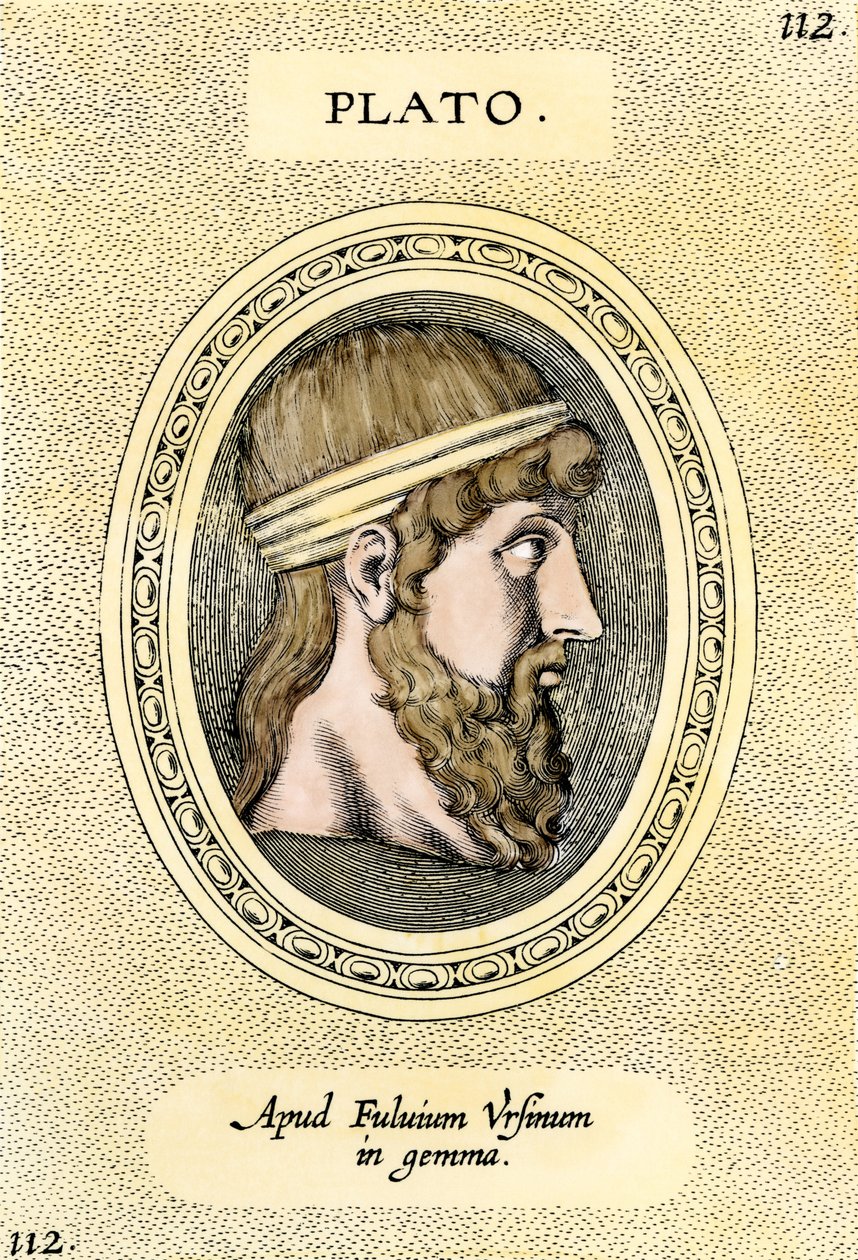 Ritratto del filosofo greco Platone (428-348 a.C.) Incisione da Unbekannter Künstler