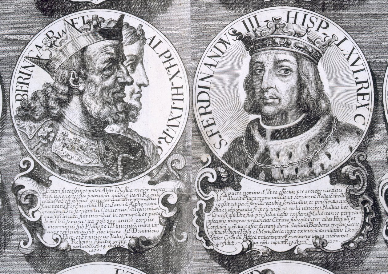 Ritratti di Berengaria di Castiglia e Ferdinando III di Castiglia (litografia) da Unbekannt