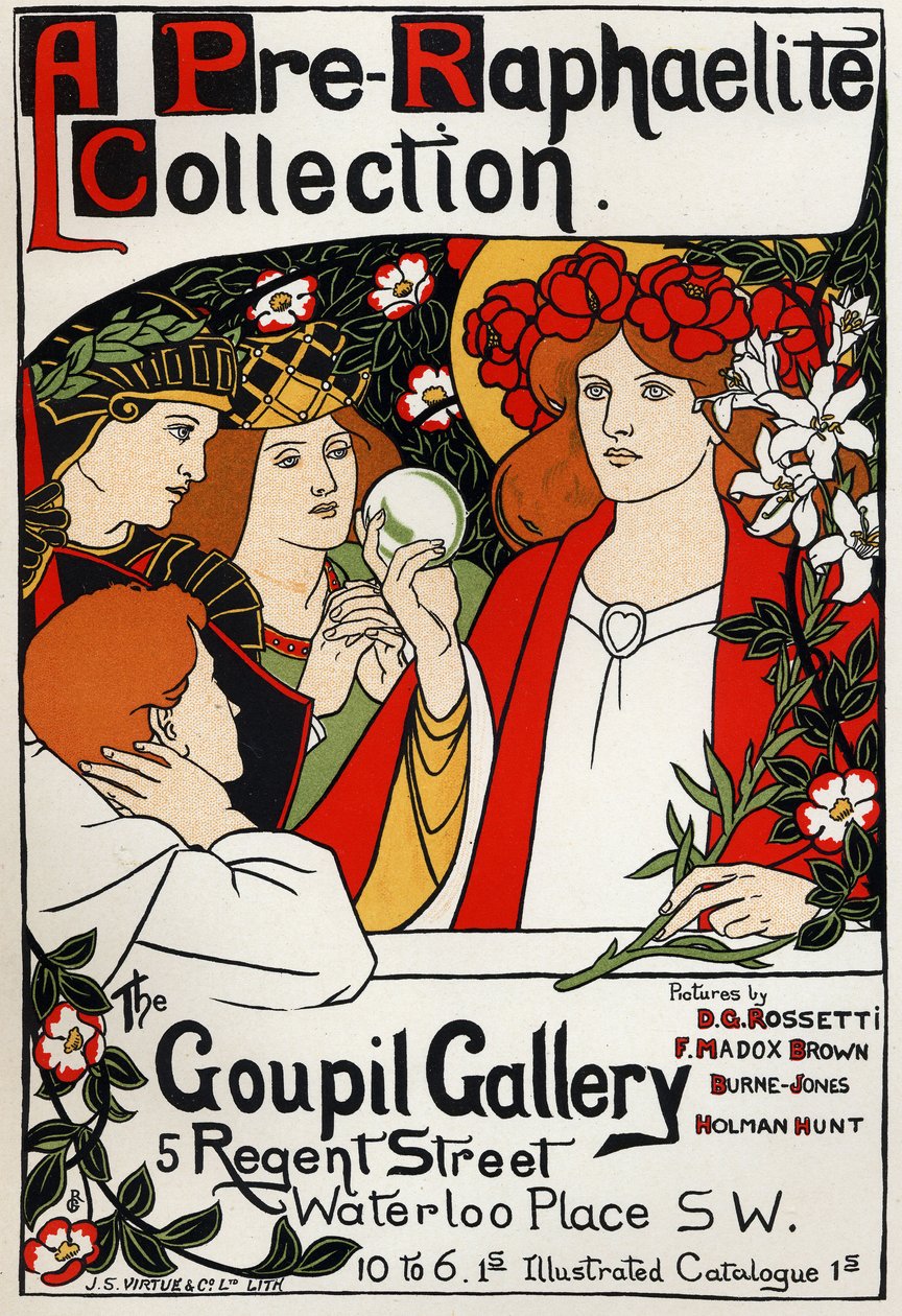 Mostra Preraffaellita alla Galleria Goupil, Londra, c. 1897 da Unbekannter Künstler