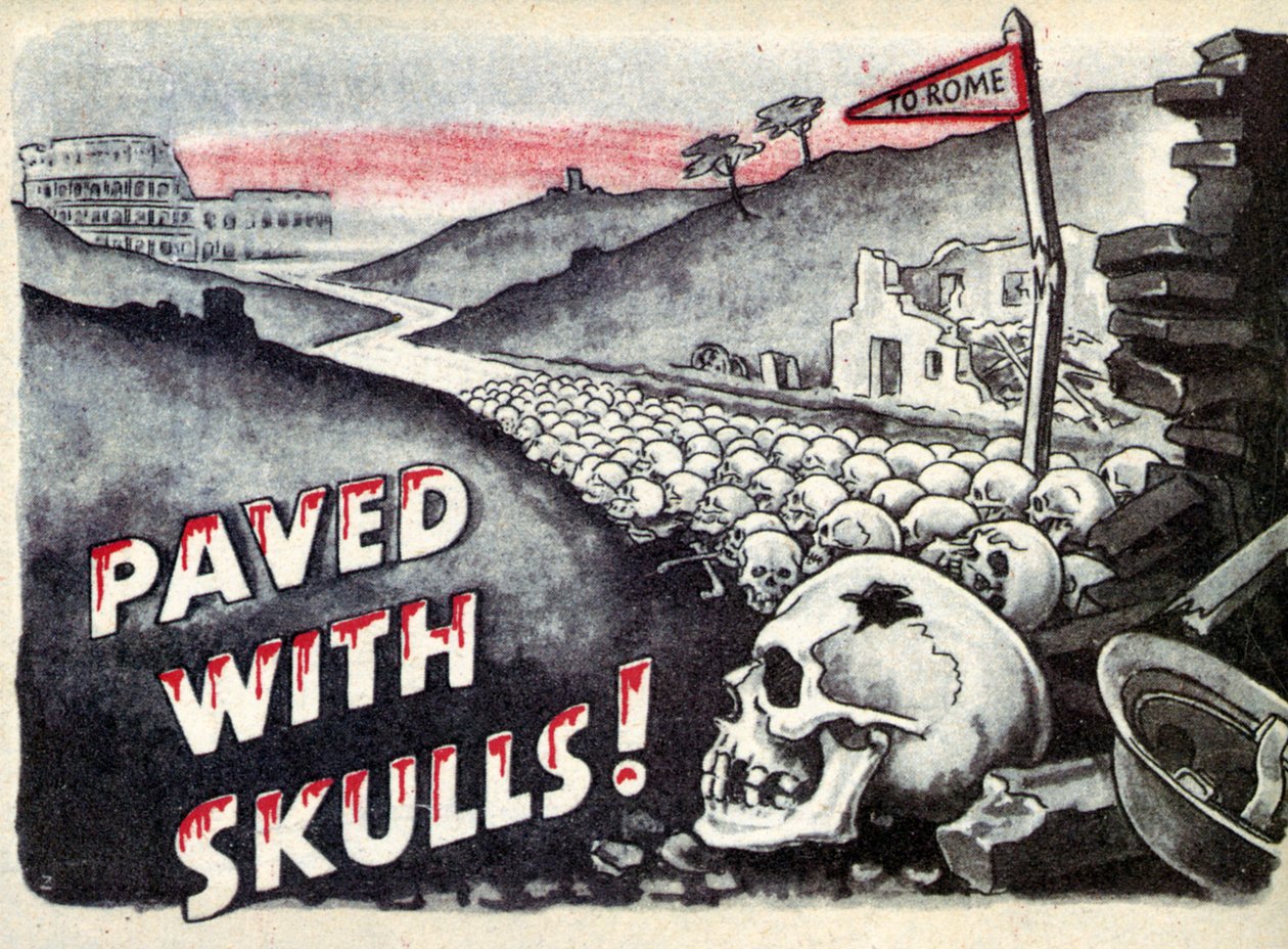 Propaganda. A Roma. Lastricata di teschi. 1940 da Unbekannt