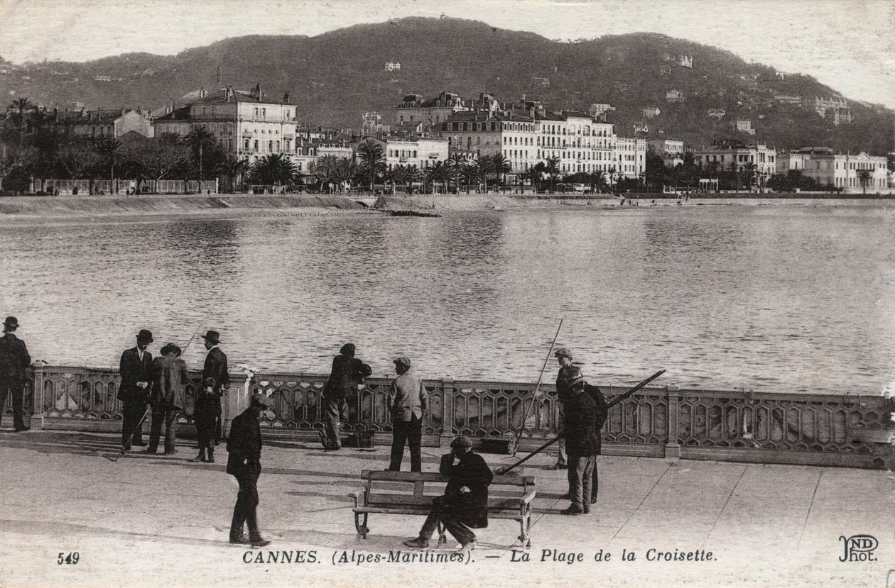 Provenza Alpi Costa Azzurra, Alpi Marittime (06), Cannes: vista della spiaggia della Croisette - Cartolina fine XIX-XX secolo da Unbekannt