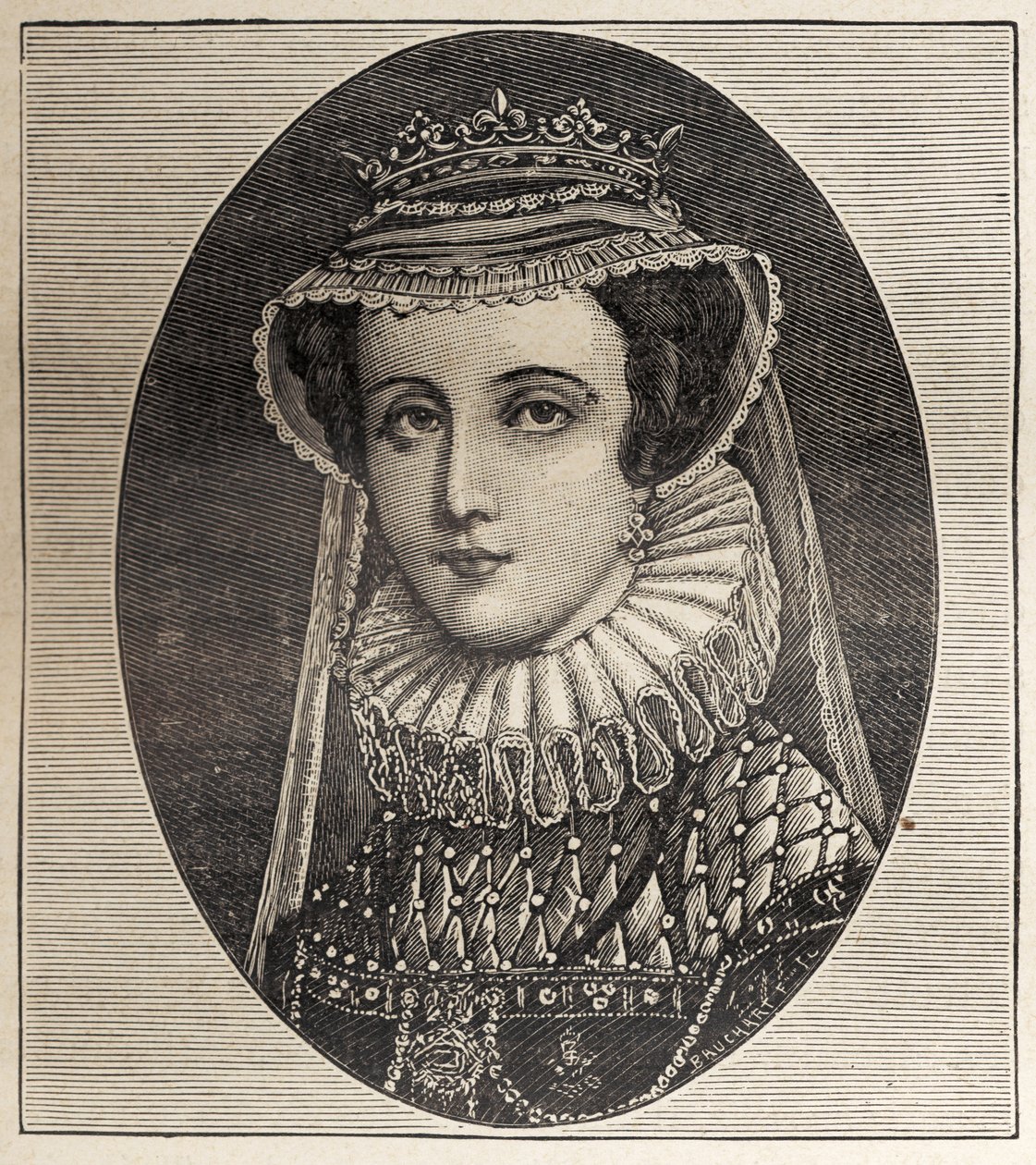 Regina Maria Stuarda (incisione) da Unbekannter Künstler