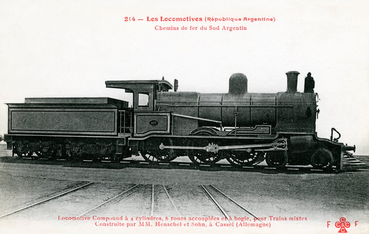 Carrozza ferroviaria delle ferrovie del Sud Argentina da Unbekannter Künstler