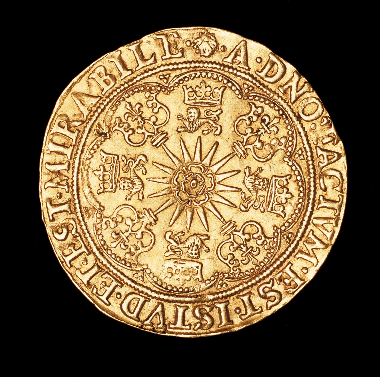 Rara moneta, Inghilterra Oro Spur Ryal, Rosa Tudor su Spur Rowel da Unbekannter Künstler