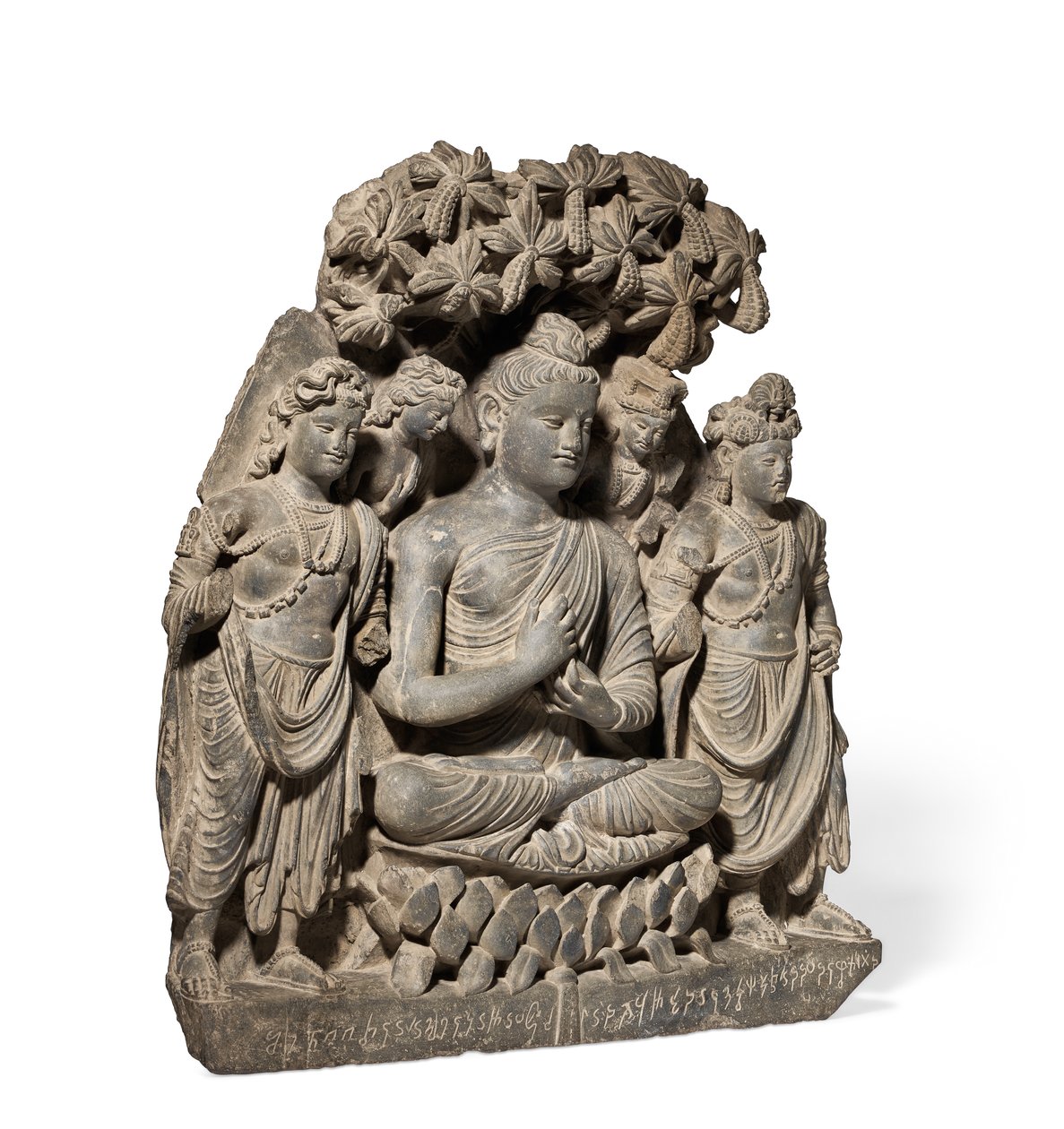 Triade in rilievo di Buddha Shakyamuni con Bodhisattva, III-IV secolo da Unbekannter Künstler