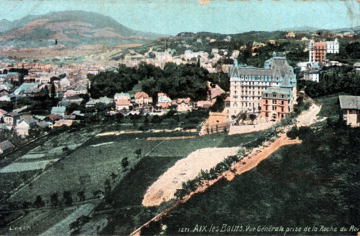 Rodano Alpi, Savoia (73), Aix les Bains: vista generale dalla Roche du Roi - Cartolina fine XIX-XX secolo da Unbekannt