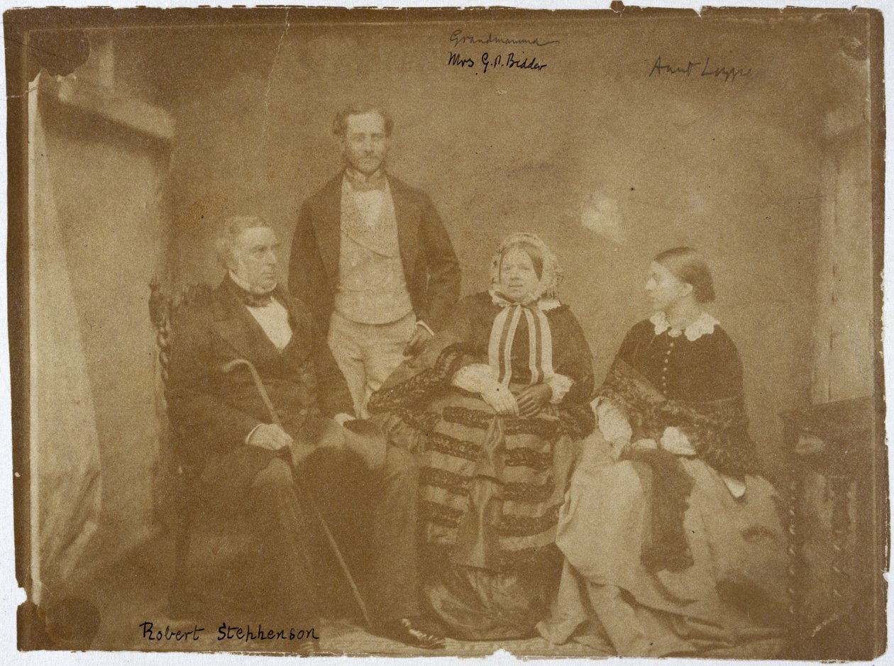 Robert Stephenson, ingegnere meccanico e civile inglese, e famiglia, c 1850s da Unbekannt