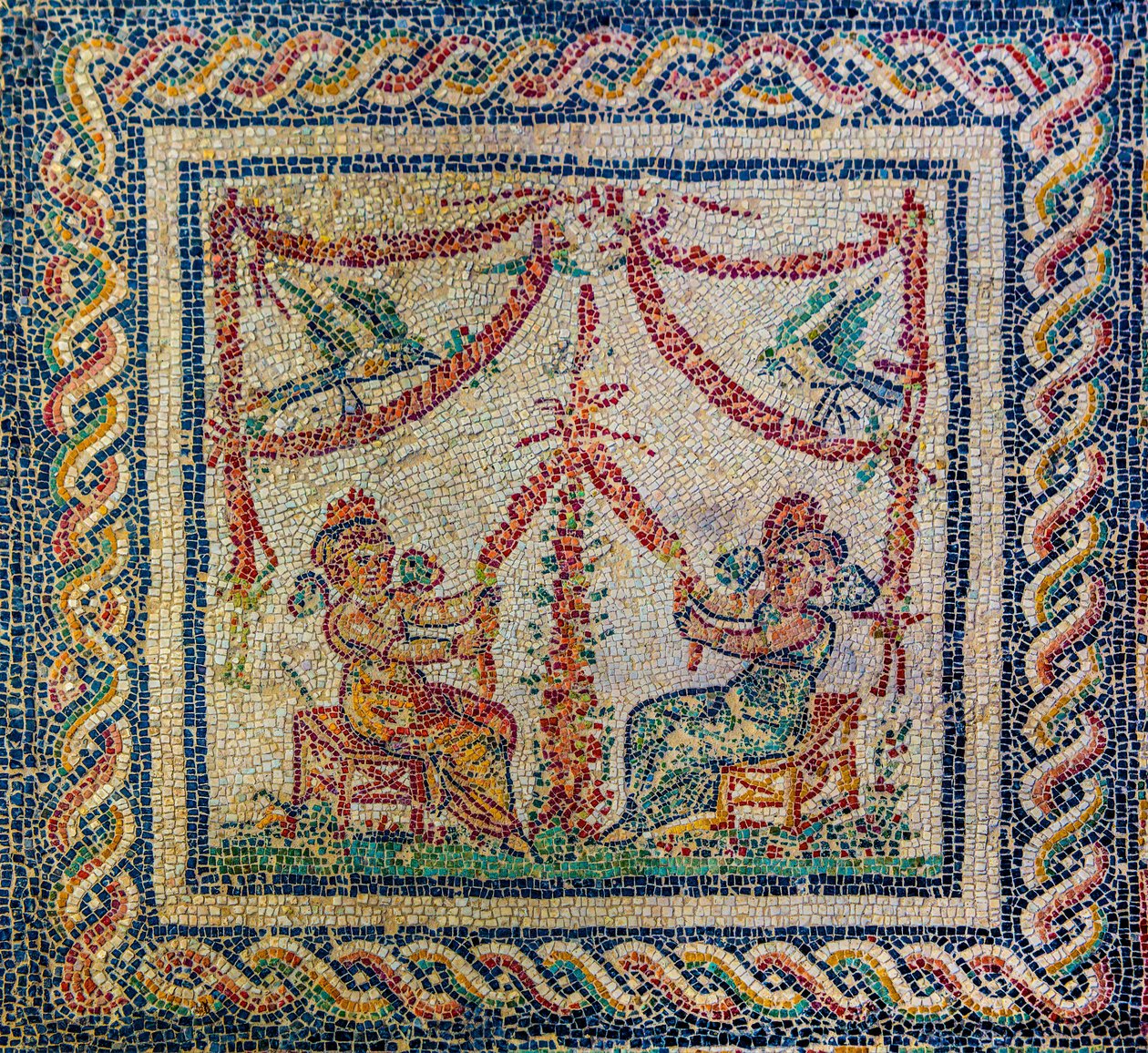 Villa romana con meravigliosi pavimenti a mosaico da Unbekannter Künstler