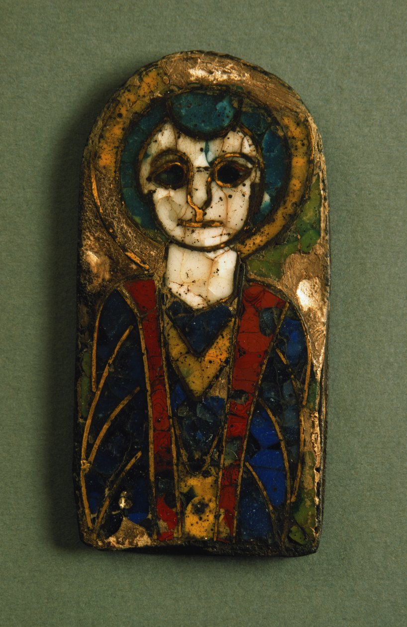 Placca rotonda, raffigurante Cristo o un santo, fine IX secolo da Unbekannt