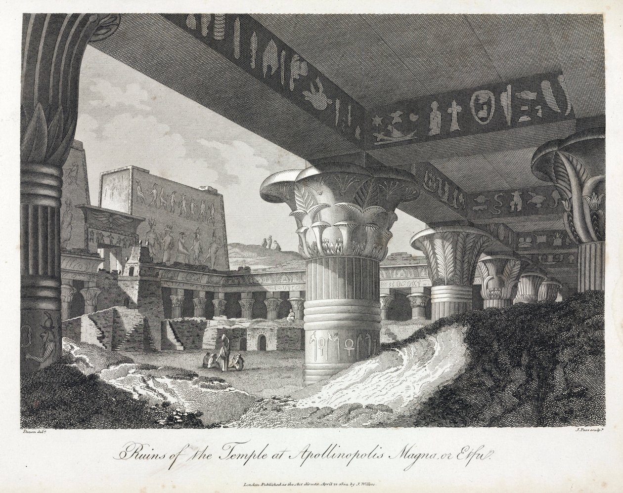 Rovine del tempio di Apollinopolis Magna a Edfu (attuale Tell El Balamoun, Egitto) (originariamente, tempio dedicato a Horus, costruito tra il 237 e il 57 a.C.) da Unbekannt