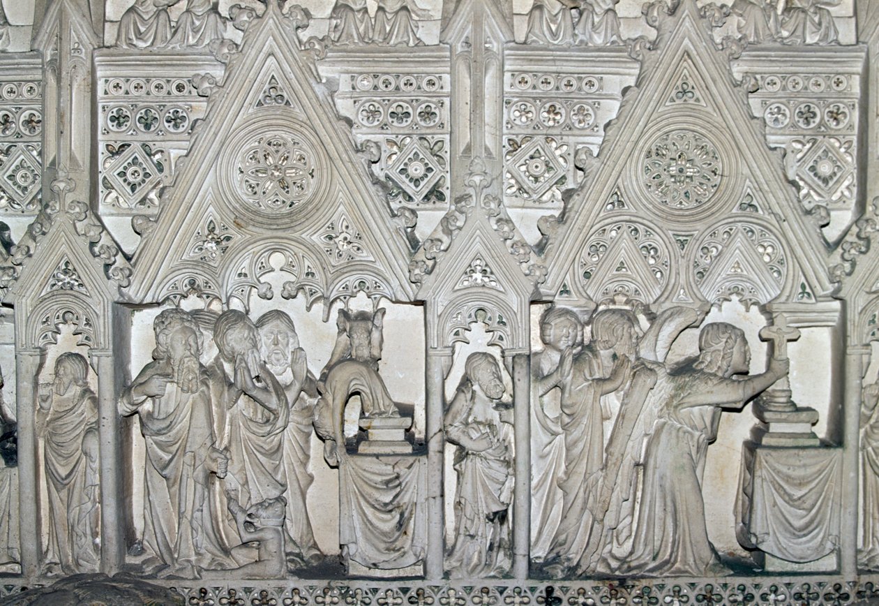 Sarcofago di Pedro I (1320-1367) con scene dalla vita di San Bartolomeo, chiesa del monastero di Alcobaça (Patrimonio Mondiale dell