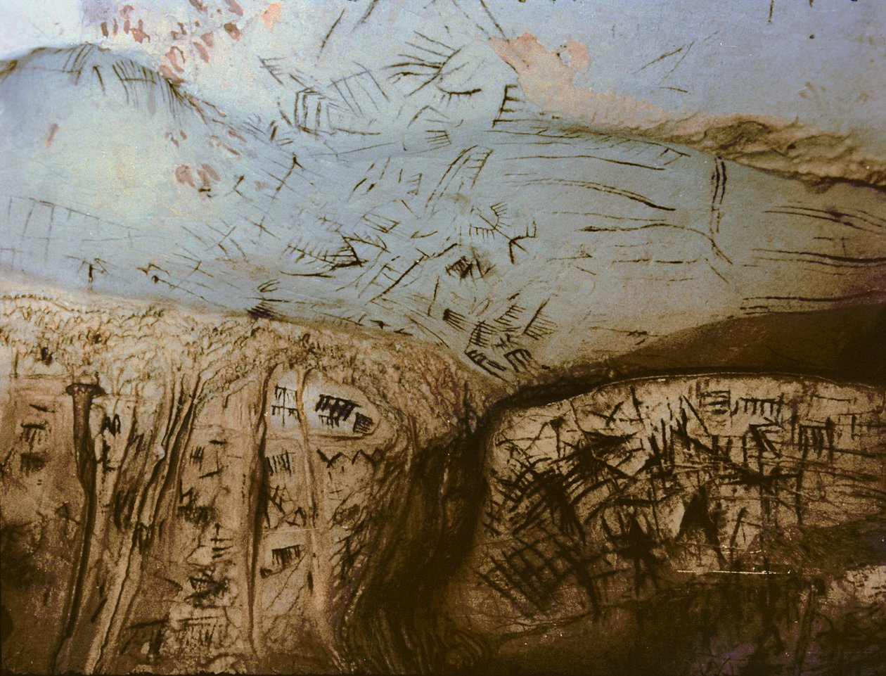 Simboli schematici, pittura rupestre neolitica, c. 5° millennio a.C. da Unbekannter Künstler