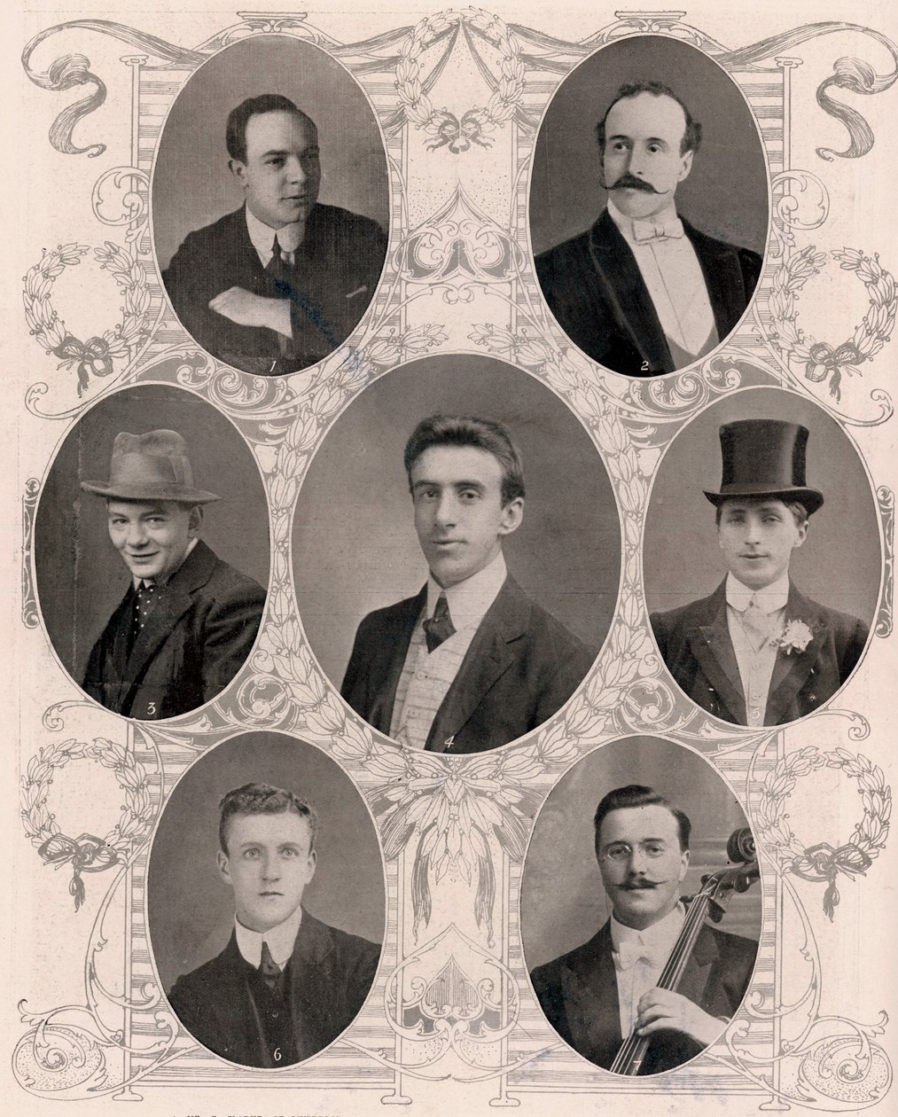 Sette degli otto membri della banda della nave Titanic da Unbekannt