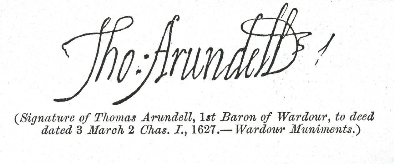 Firma di Thomas Arundell da Unbekannt