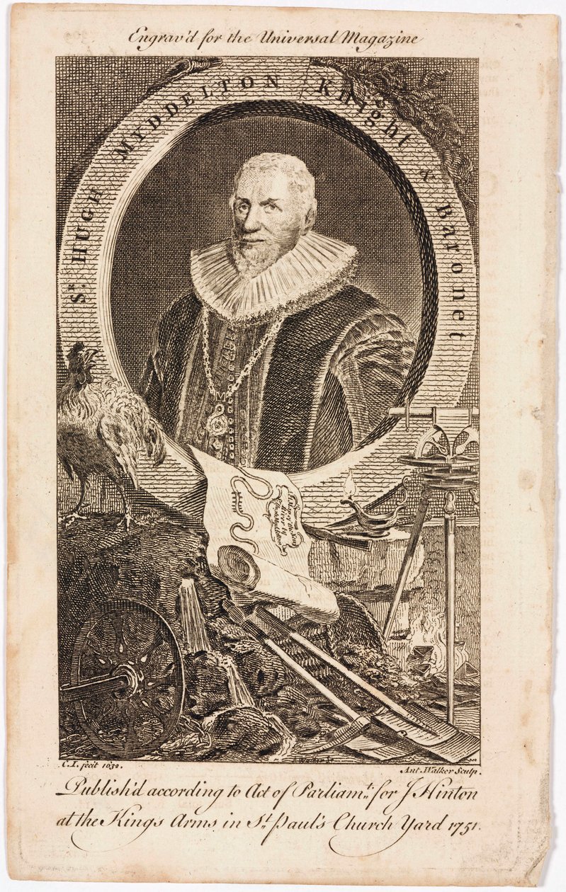 Sir Hugh Myddelton, orafo e ingegnere gallese, c. 1620 da Unbekannt