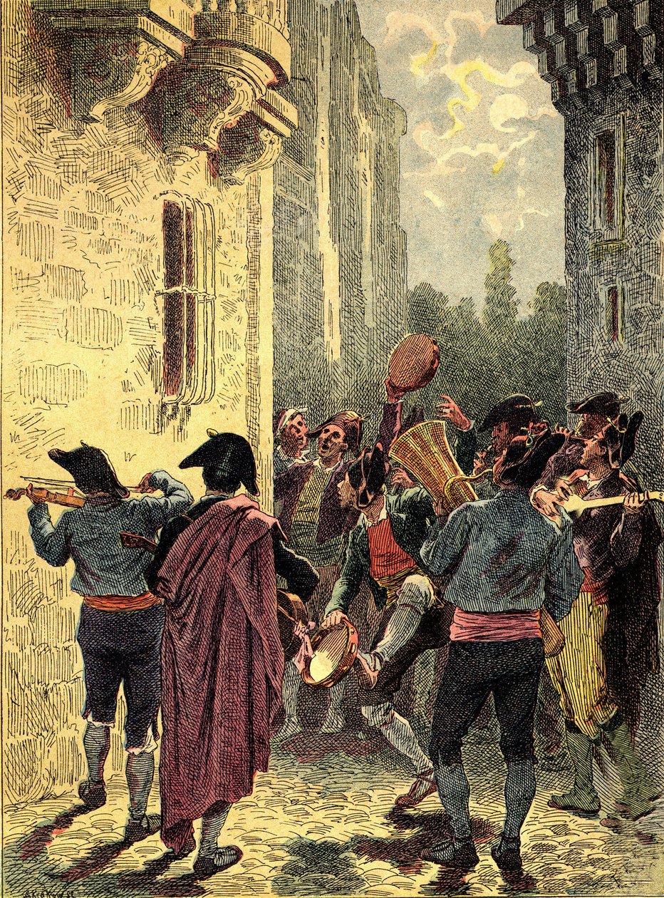 Serenata spagnola. Incisione in 