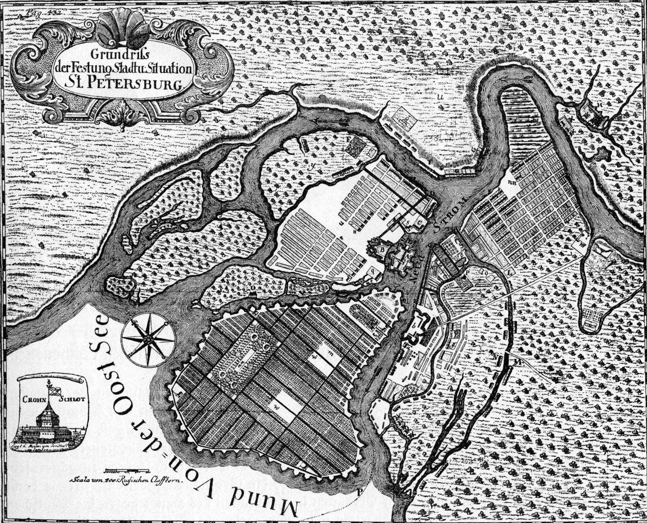 San Pietroburgo - pianta della città russa da Unbekannter Künstler