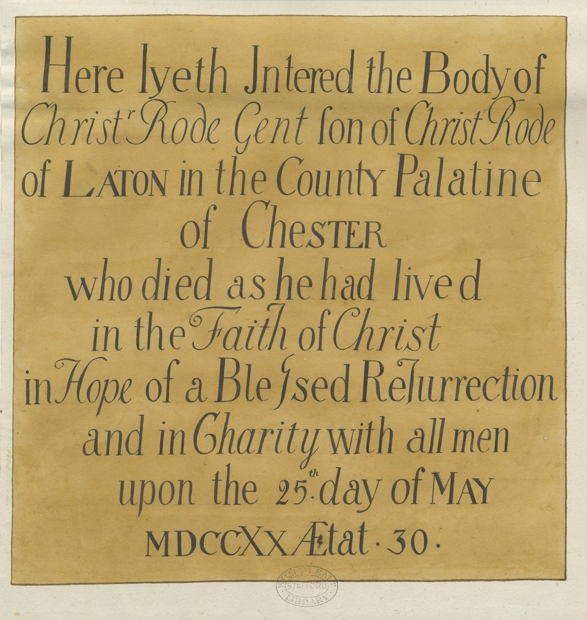 Stafford - Iscrizione Monumentale nella Chiesa di St. Mary da Unbekannt