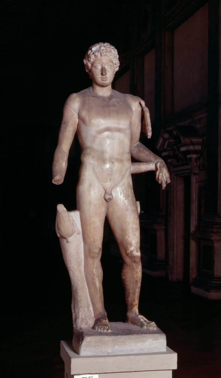 Statua di un giovane con gli attributi di Mercurio, romana (marmo) da Unbekannt