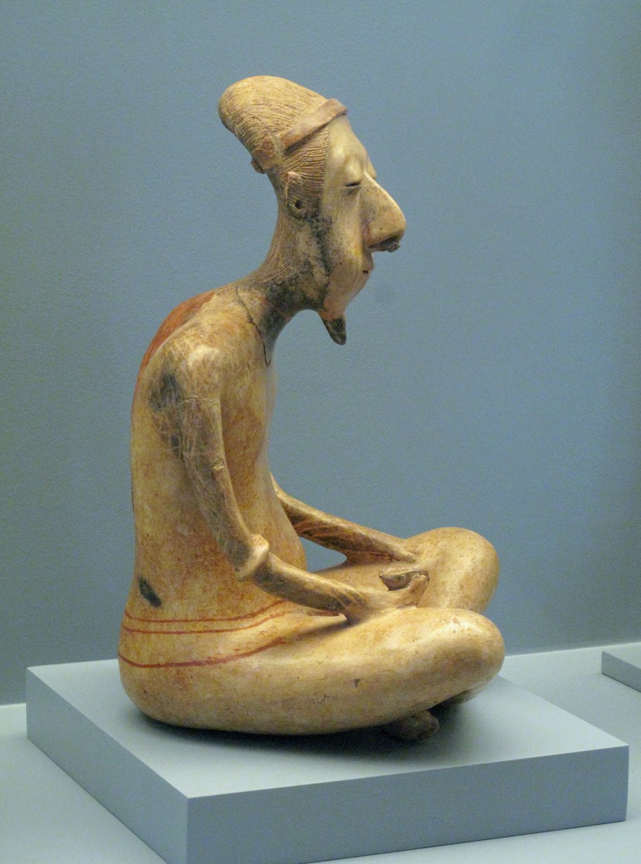 Statuetta di un vecchio meditabondo, Lagunillas, periodo Preclassico Tardo-Classico Antico, 300 a.C.-600 d.C. da Unbekannt