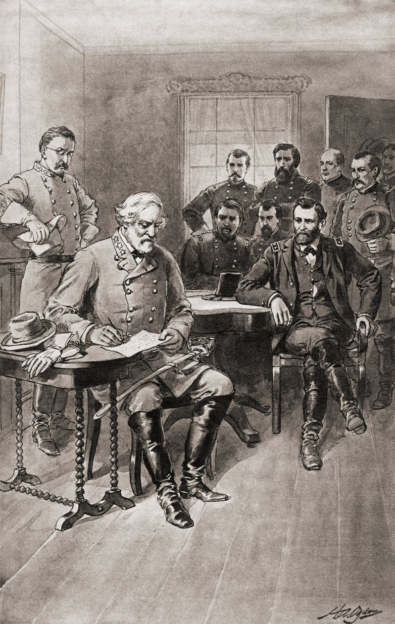 Resa di Robert E. Lee al generale Ulysses S. Grant, Appomattox Court House, Virginia, il 9 aprile da Unbekannter Künstler