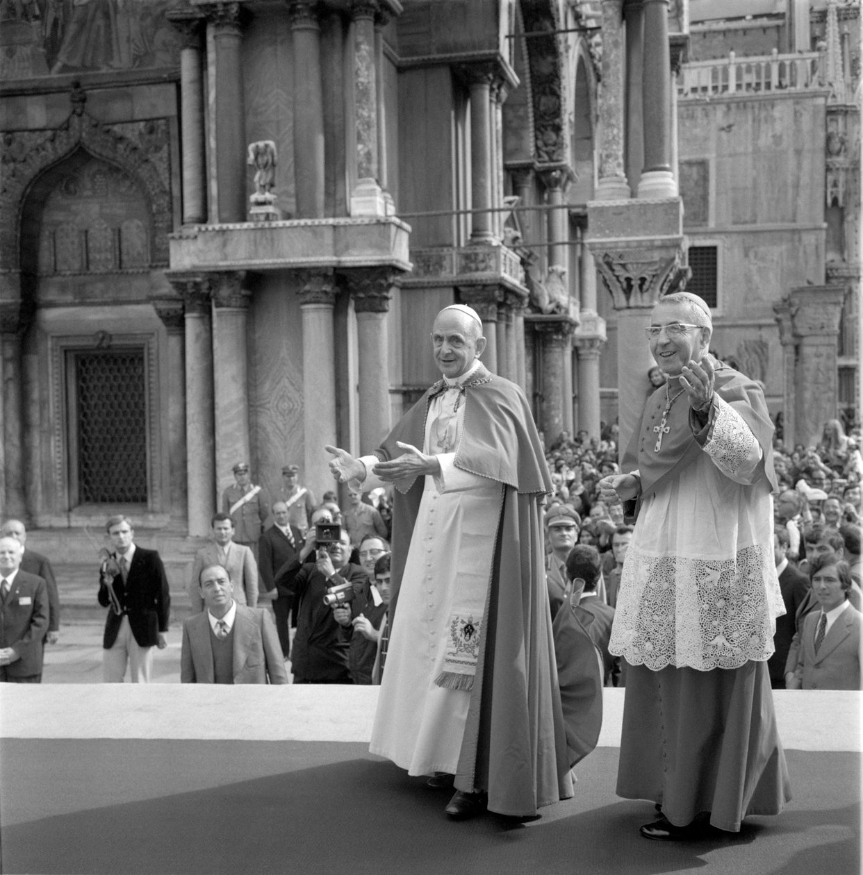 Il cardinale Albino Luciani (Giovanni Paolo I) con il Papa Paolo VI a Venezia - 1972 da Unbekannt
