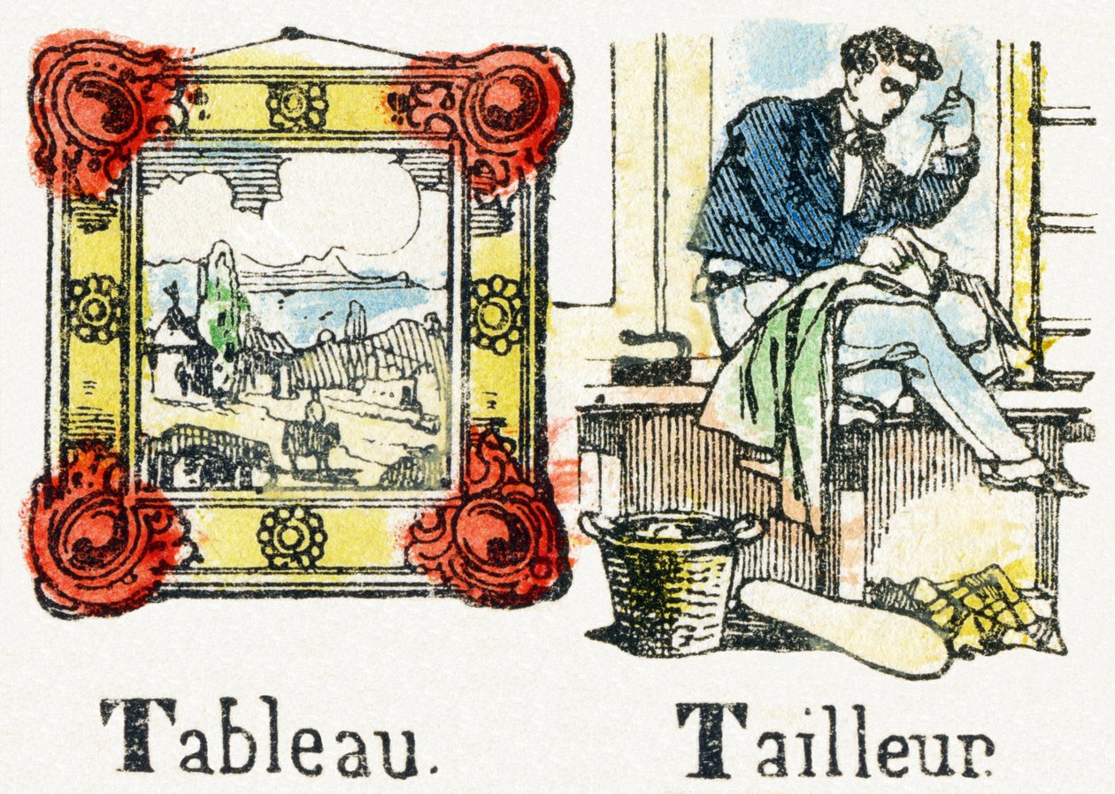 T - Tableau Sarto - Alfabeto di intrattenimento per bambini c.1890 da Unbekannt