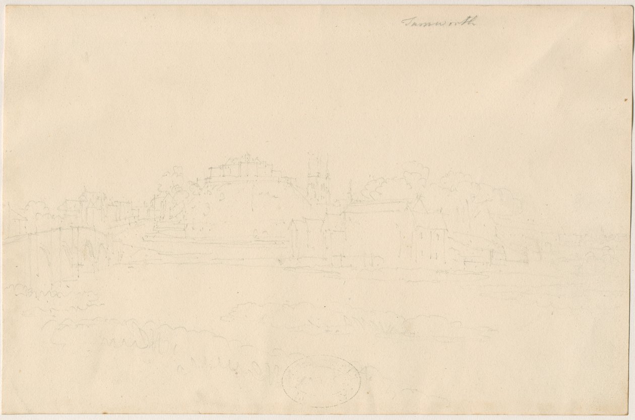 Castello di Tamworth: disegno a matita da Unbekannt