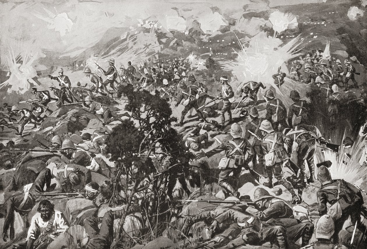 La battaglia di Spion Kop, fiume Tugela, Natal, Sudafrica, 23-24 gennaio 1900 durante la seconda guerra boera da Unbekannt