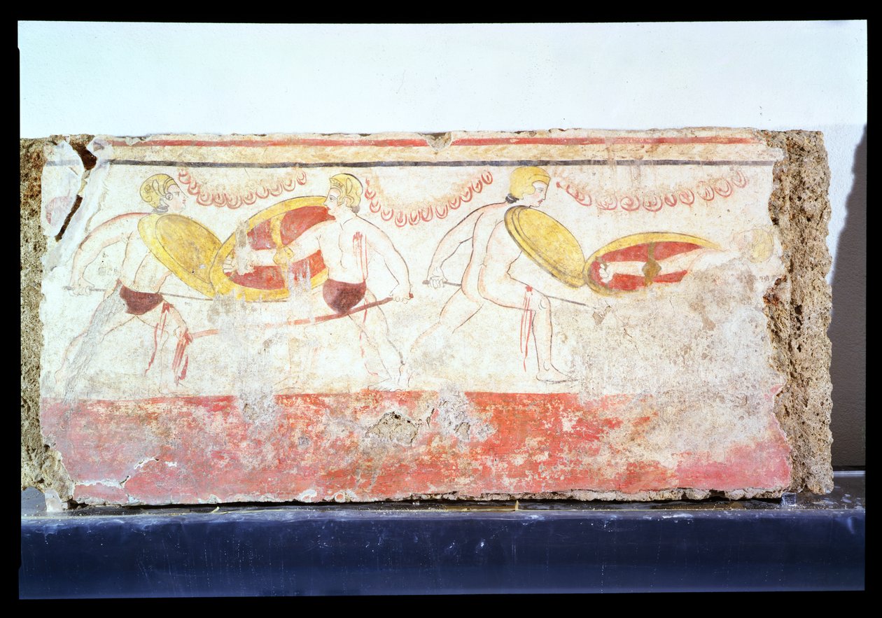 La battaglia dei gladiatori, c. III secolo a.C. (affresco) da Unbekannt