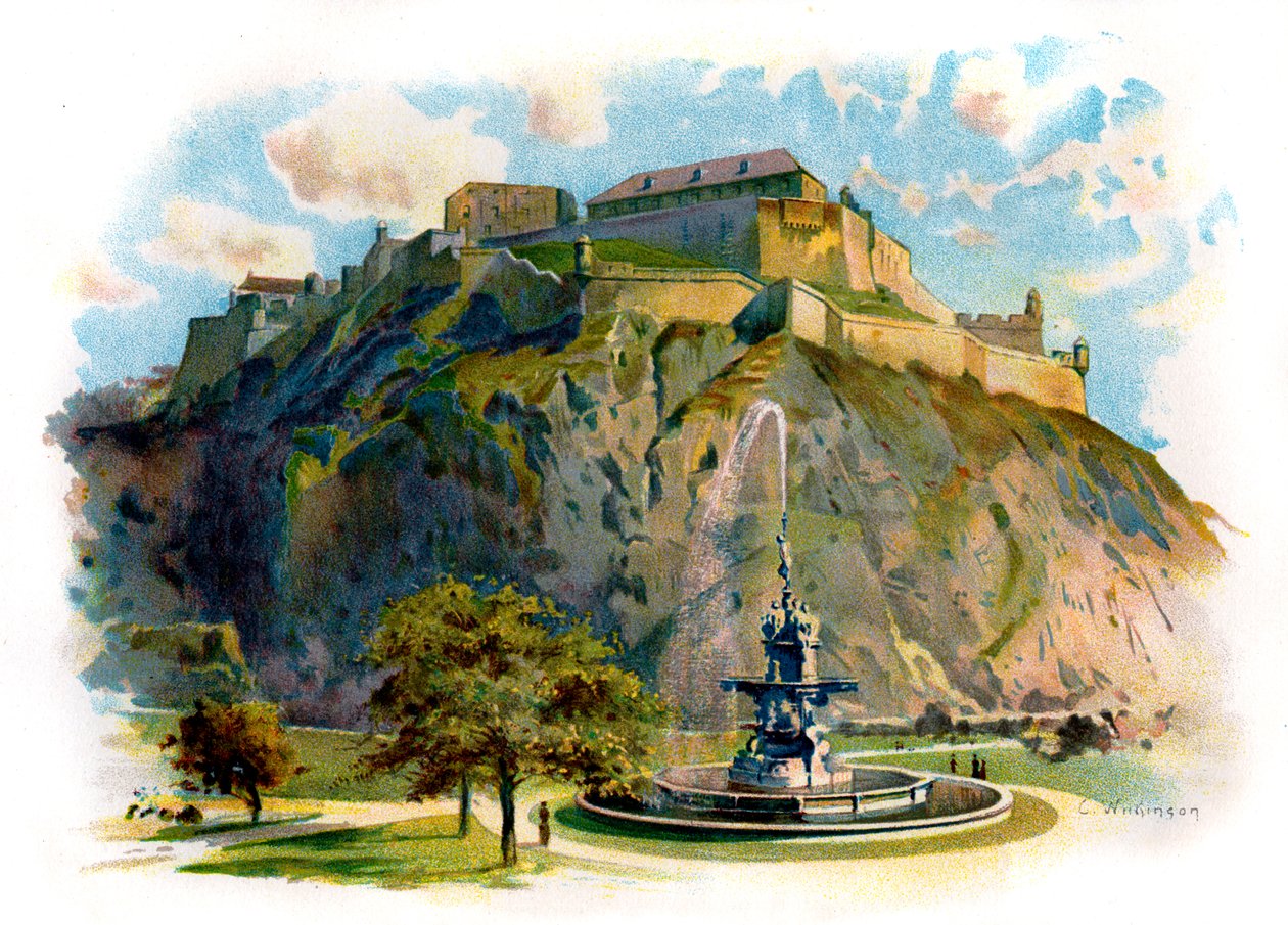 The Castle Rock, Edimburgo da Unbekannter Künstler