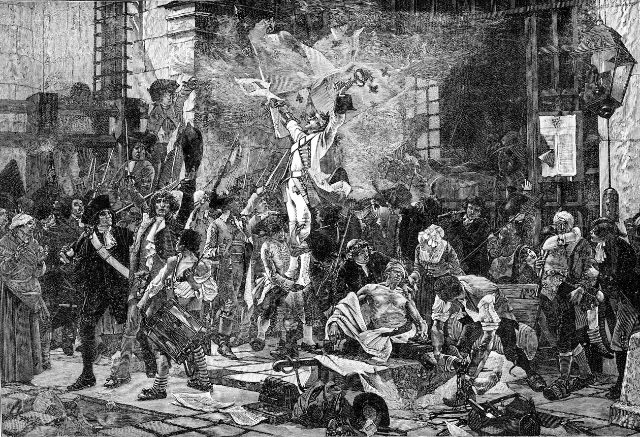 I conquistatori della Bastiglia, Francia (incisione) da Unbekannter Künstler