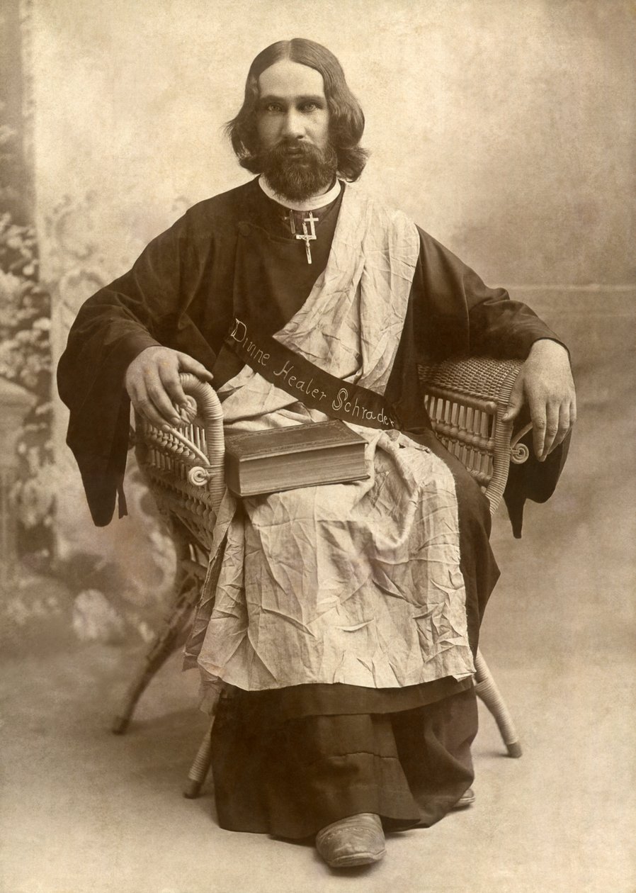 Il Guaritore Divino Schrader, Temple, Texas, c.1888 (foto b/n) da Unbekannt