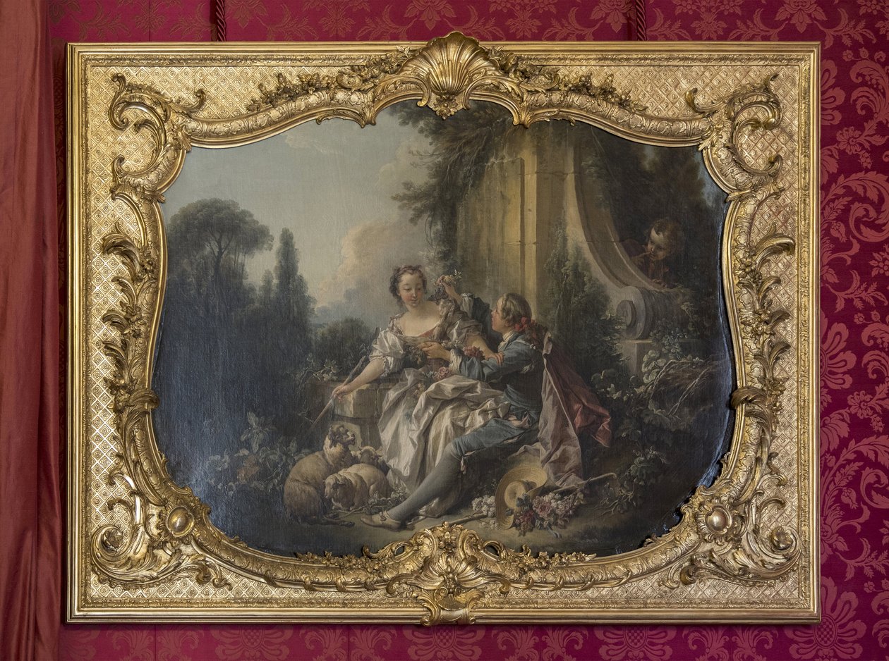 Il Pastore Galante o la Ghirlanda. Dipinto di François Boucher (1703-1770). Parata della Principessa o sala delle parate. Hotel de Soubise, Parigi da Unbekannt