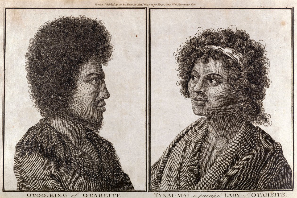 Il re e una dama principale di Tahiti, c. 1773 da Unbekannt