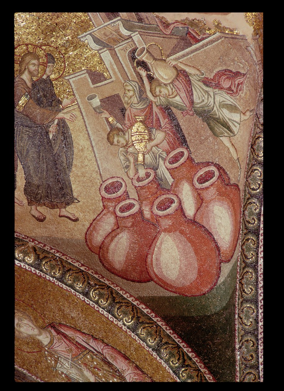 Il miracolo di Cana, dal Monastero di Chora, Bizantino, c.14° secolo (mosaico) da Unbekannt