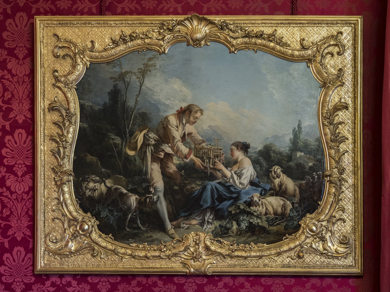 Il pastore compiacente o la gabbia. Dipinto di Francois Boucher. Parata della principessa o stanza della parata. Hotel de Soubise, Parigi da Unbekannt