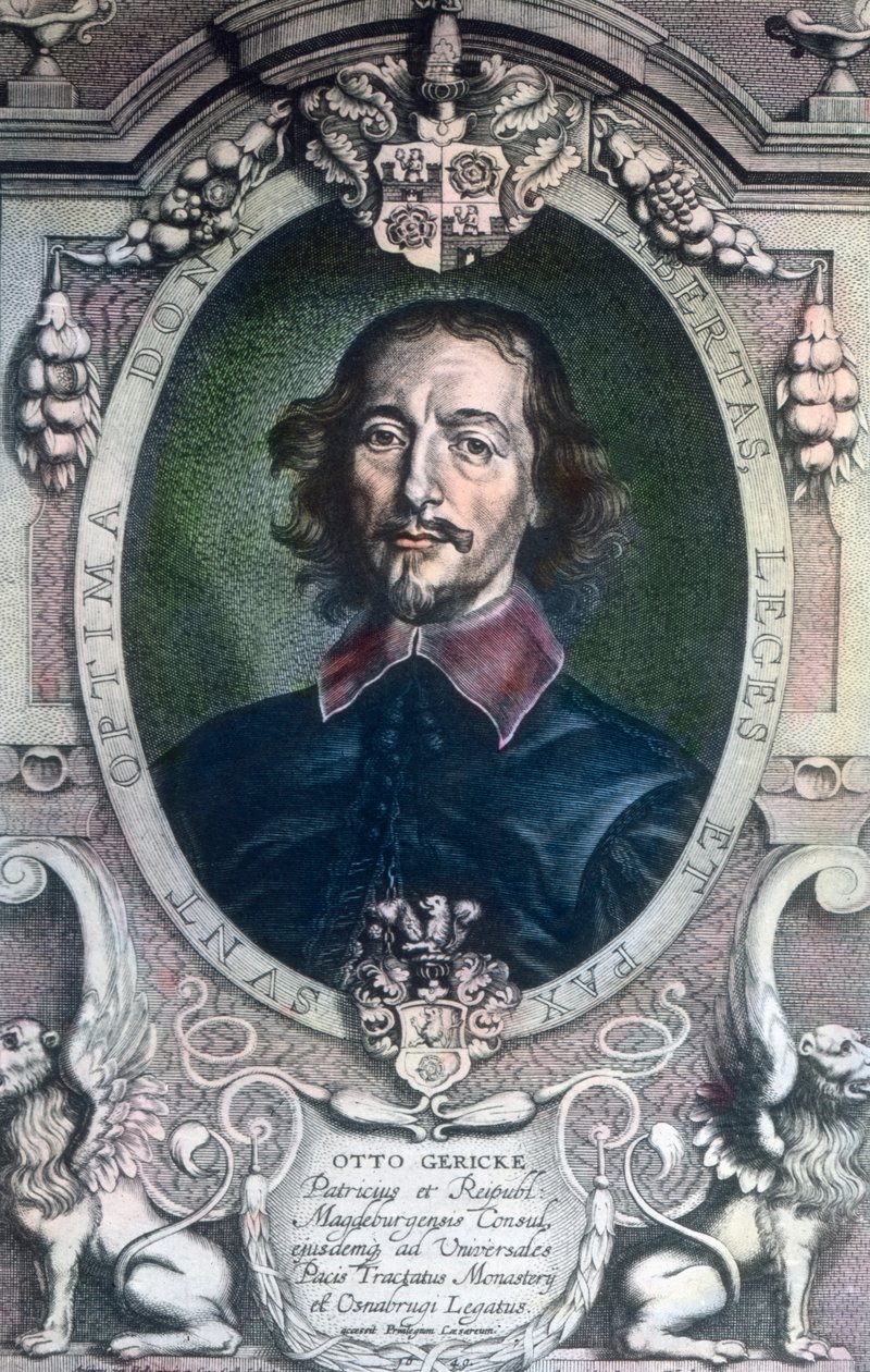 Il sindaco della città di Magdeburgo, Otto von Guericke, noto anche come politico, avvocato, fisico e inventore da Unbekannter Künstler