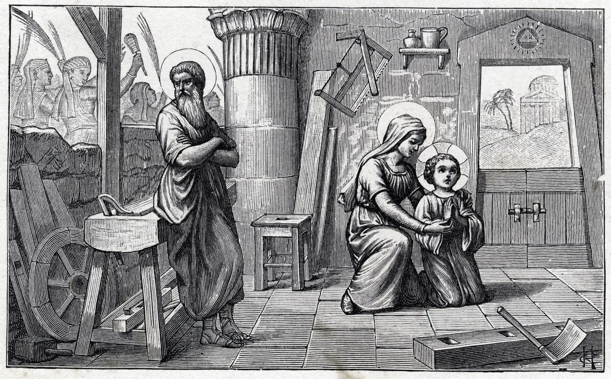 Il soggiorno in Egitto. Alfabeto del bambino Gesù. Edizione del 1932. Incisioni su legno firmate H G. Collezione privata da Unbekannter Künstler