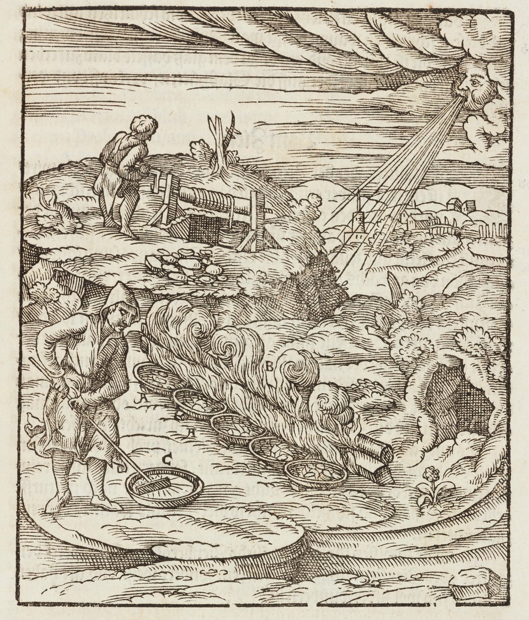 Trattamento del bismuto - Incisione tratta da Descrizione dei minerali e dei principali metodi di sfruttamento minerario, di Lazarus Ecker da Unbekannt