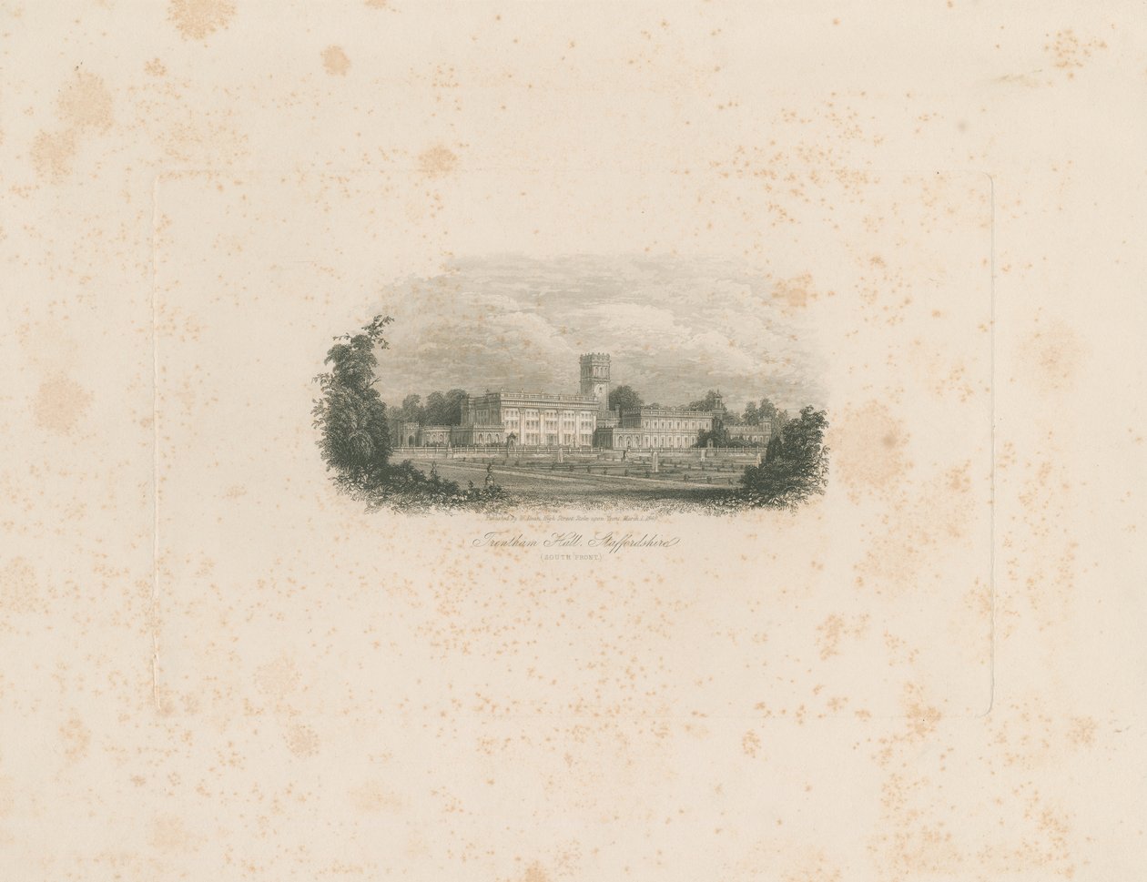 Trentham Hall: incisione in acciaio da Unbekannt