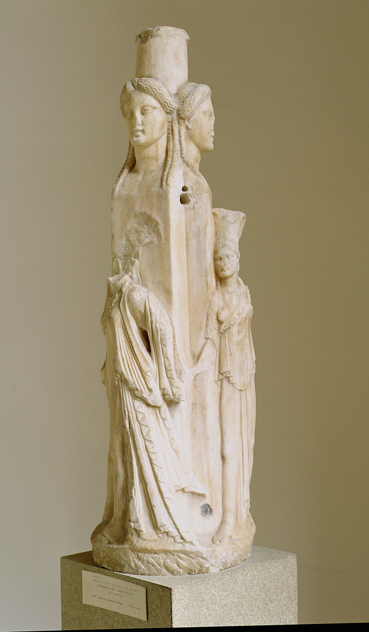 Erma triforme di Ecate, scultura in marmo, periodo attico, III secolo da Unbekannt