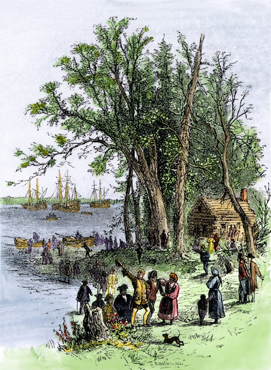 Stati Uniti, Stato della Pennsylvania: Sbarco di William Penn nella colonia della Pennsylvania a Filadelfia da Unbekannter Künstler