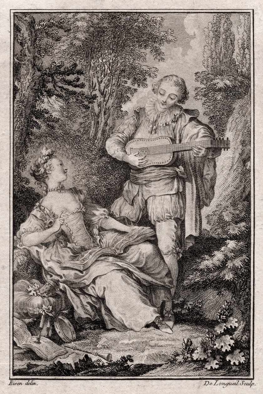 Scena di genere senza titolo, Parigi 1766 da Unbekannter Künstler