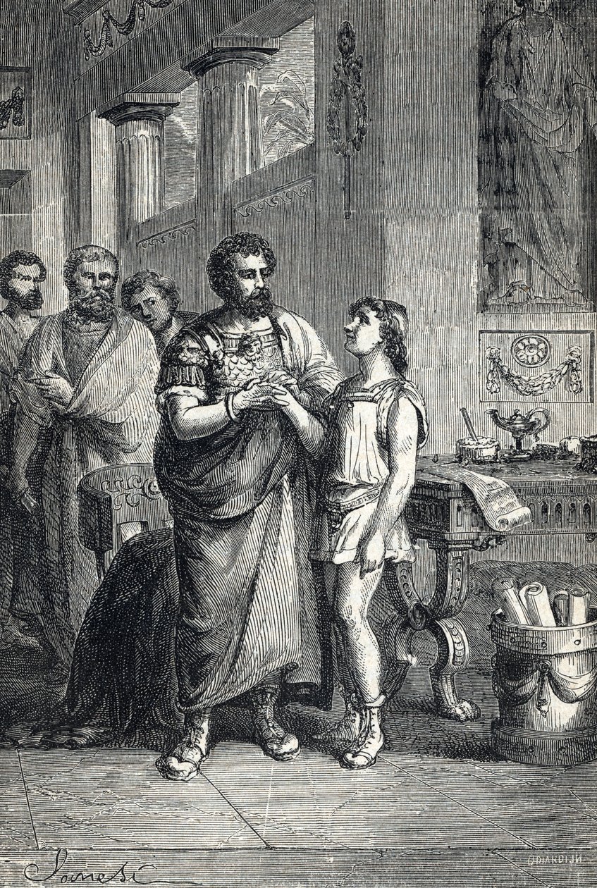 Valentiniano II riconosciuto imperatore romano da Graziano (375). 1888 da Unbekannter Künstler