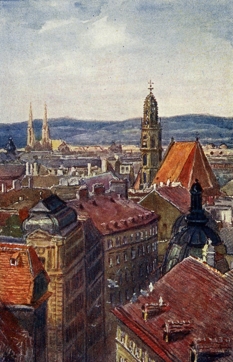 Vienna, Austria: vista dei tetti delle torri. da Unbekannter Künstler