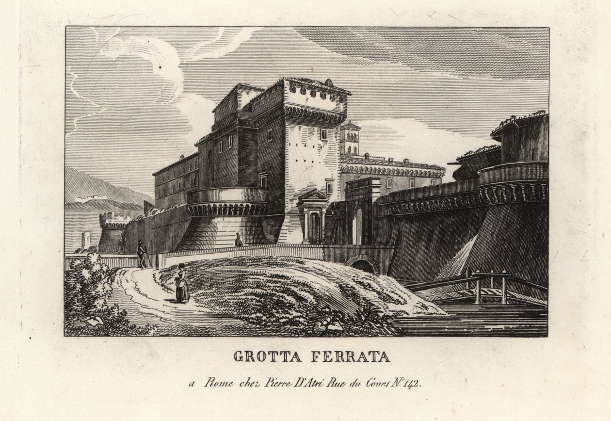 Veduta della città castello romana di Grottaferrata, Roma da Unbekannt
