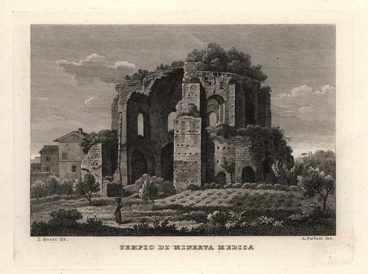 Veduta del Tempio di Minerva Medica, Tempio di Minerva Medica, o ninfeo, Roma da Unbekannt