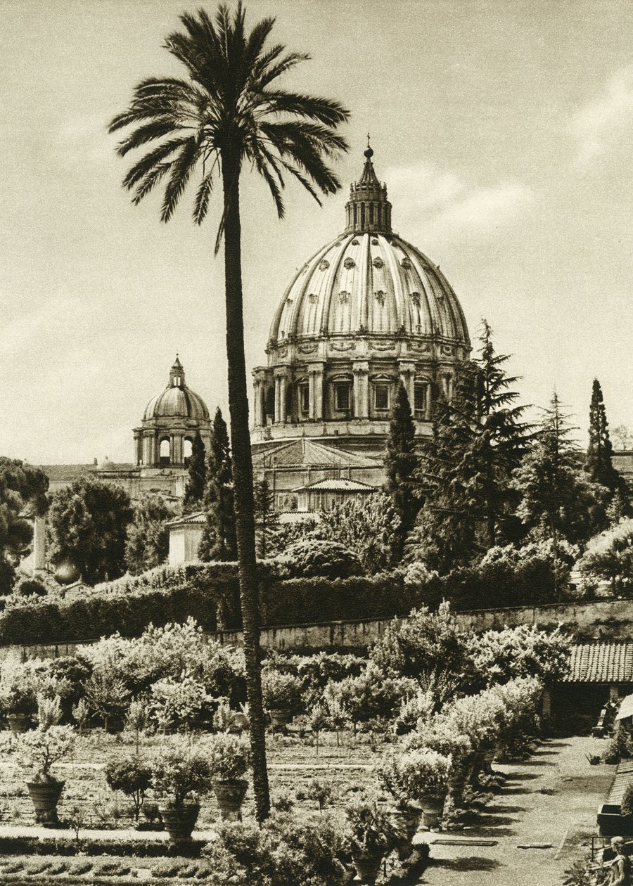 Veduta dei Giardini Vaticani e della Basilica di San Pietro a Roma da Unbekannt