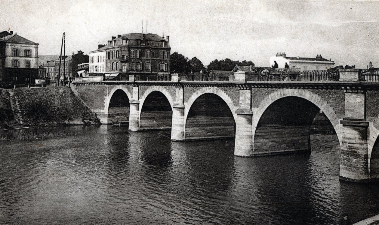 Vista del ponte della Marna a Epernay, Marna - cartolina del 1910 ca Collezione privata da Unbekannter Künstler